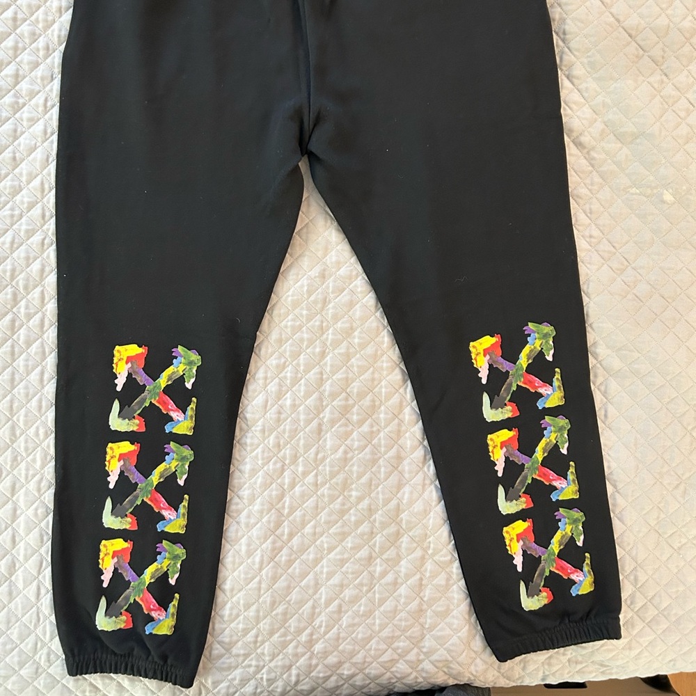Off-White Black Sweatpants With Multicolored Icon… - image 3